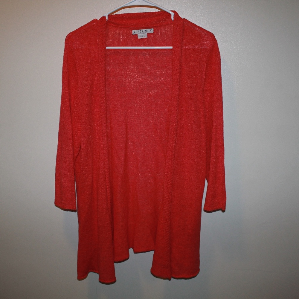 Ann Trinity Pink Cardigan Sz XL Rayon long sleeve